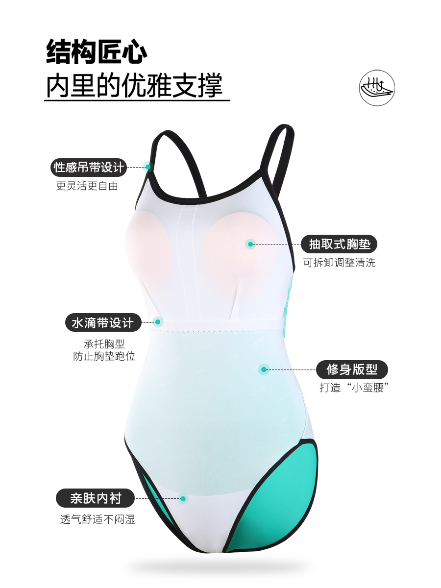 86B580,女士三角连体泳衣,图片5